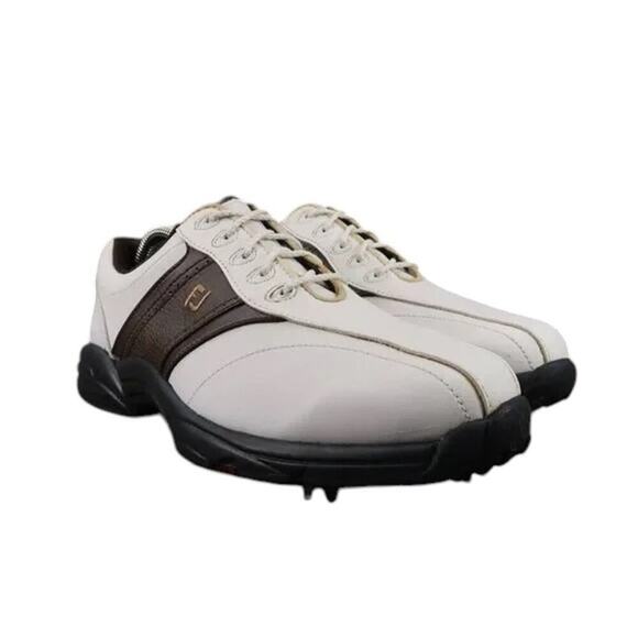 FootJoy Golf Shoes Mens 8 Saddle Oxford GreenJoys Sport Cleat Spikes Classic Low - Picture 1 of 15